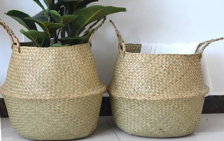 Coveview Woven Basket Planter - Onyx Decor