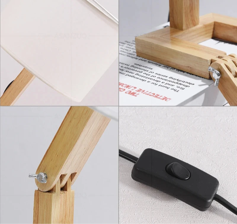 Finn Nordic Wooden Robot Table Lamp - Onyx Decor