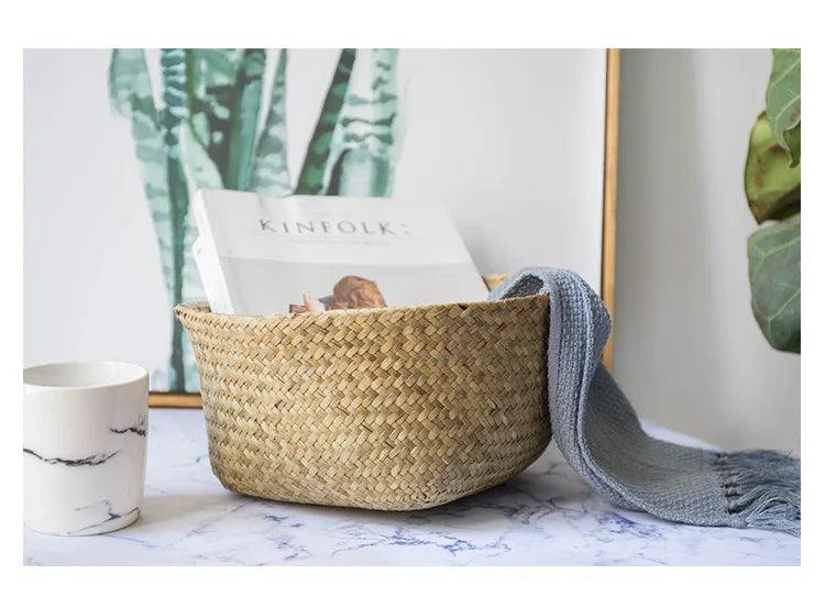 Coveview Woven Basket Planter - Onyx Decor