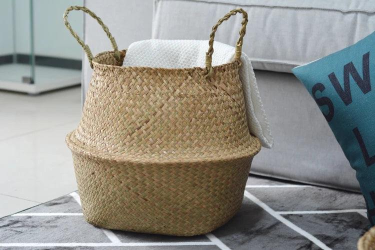 Coveview Woven Basket Planter - Onyx Decor