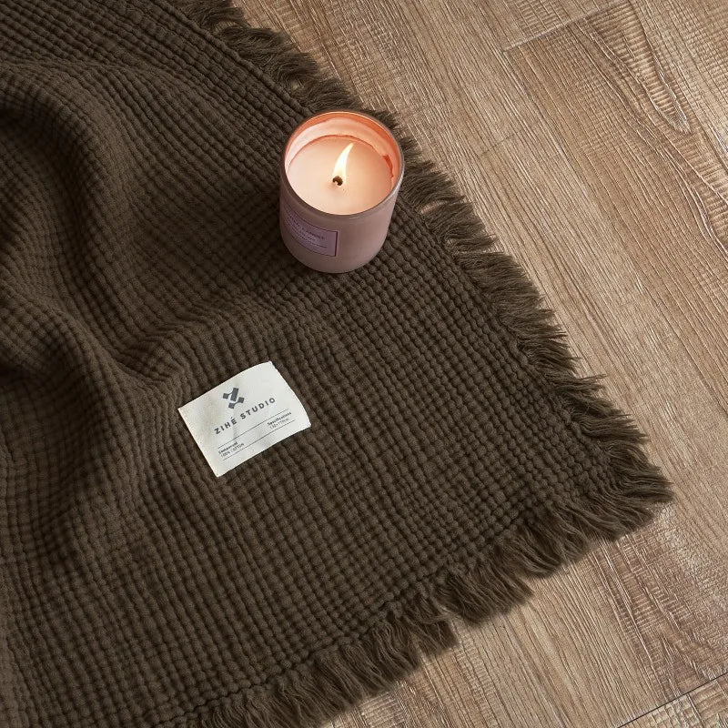 Maillard Cotton Tassel Throw Blanket - Onyx Decor