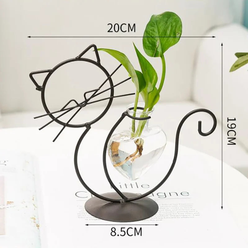 Sophia Hydroponic Glass Heart Vase - Onyx Decor