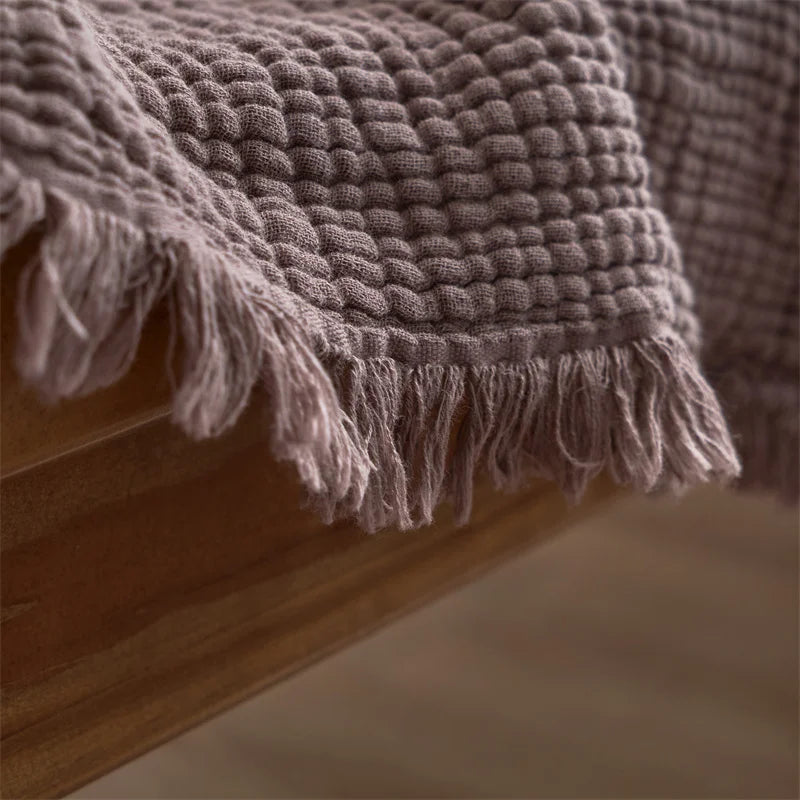 Maillard Cotton Tassel Throw Blanket - Onyx Decor