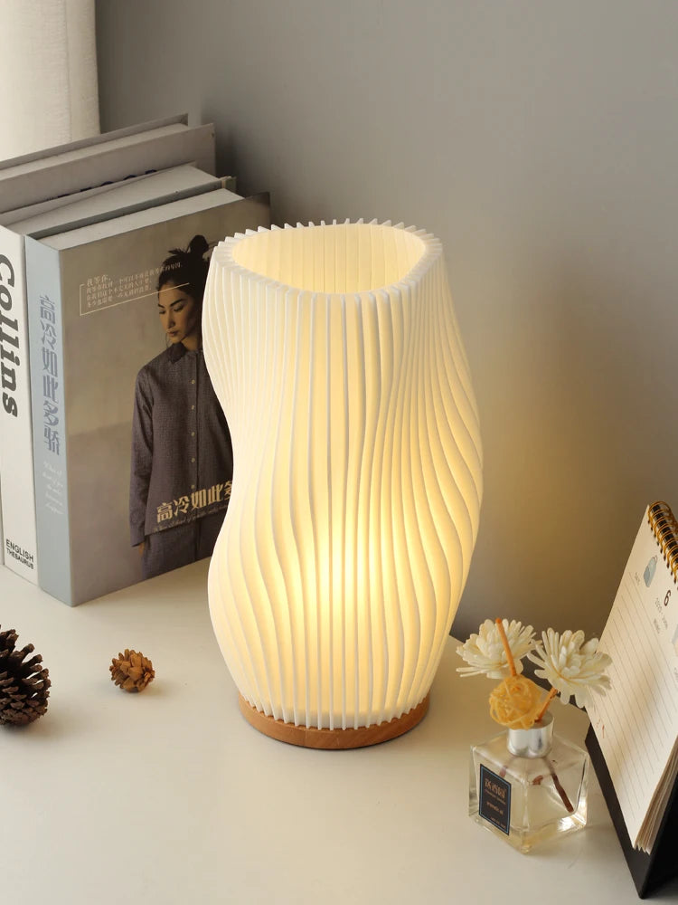 Amélie French Cream Pleated Table Lamp - Onyx Decor