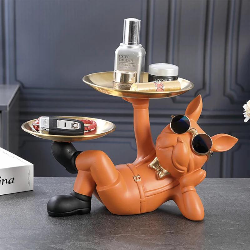 Bulldog Animal Figurines Cool Dog Statue Sculpture Living Study Room Bedroom Decor Home Interior Decoration Accessories - Onyx Decor