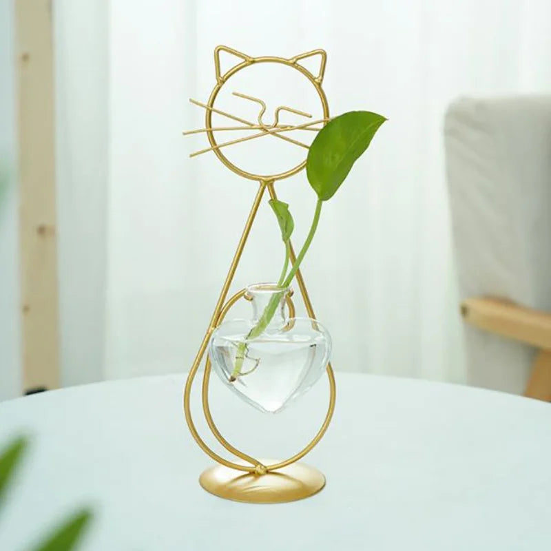 Sophia Hydroponic Glass Heart Vase - Onyx Decor