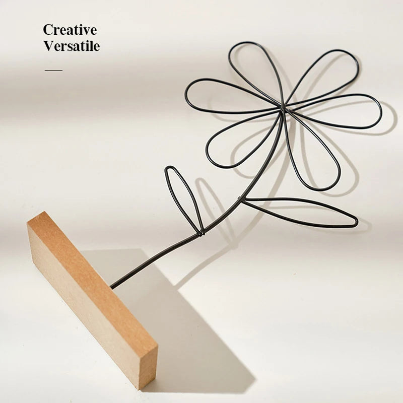 Olivia Nordic Iron Flower Decorative Sculpture - Onyx Decor