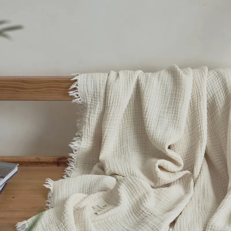 Maillard Cotton Tassel Throw Blanket - Onyx Decor