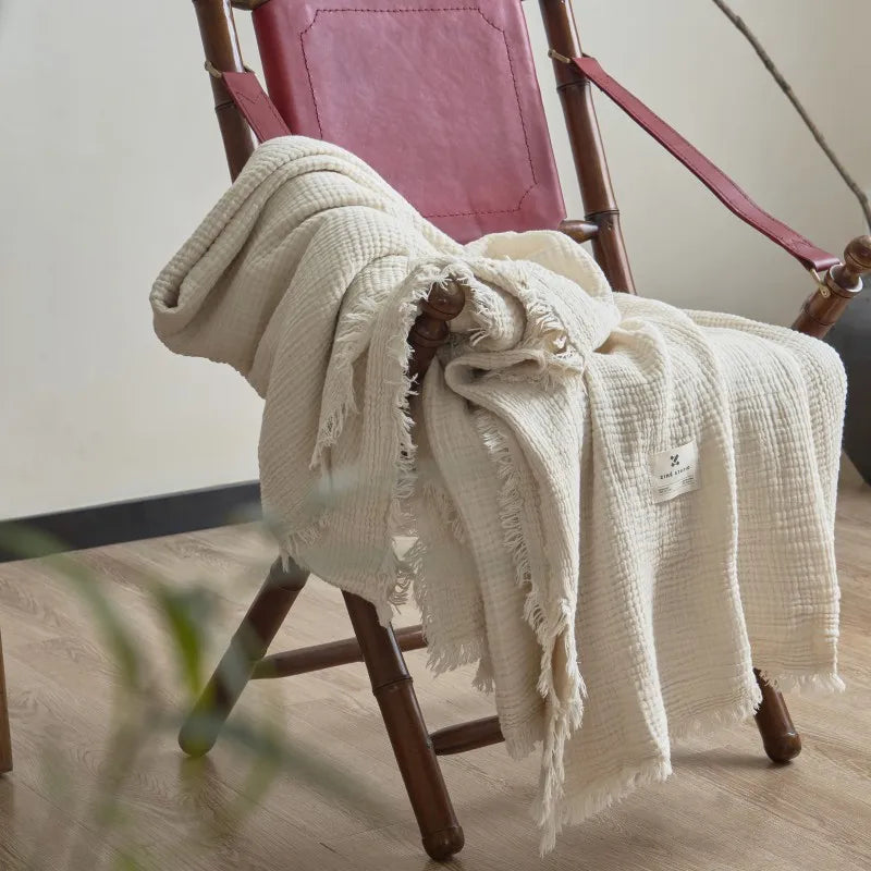 Maillard Cotton Tassel Throw Blanket - Onyx Decor