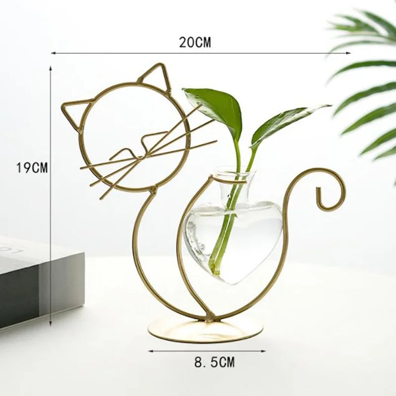 Sophia Hydroponic Glass Heart Vase - Onyx Decor