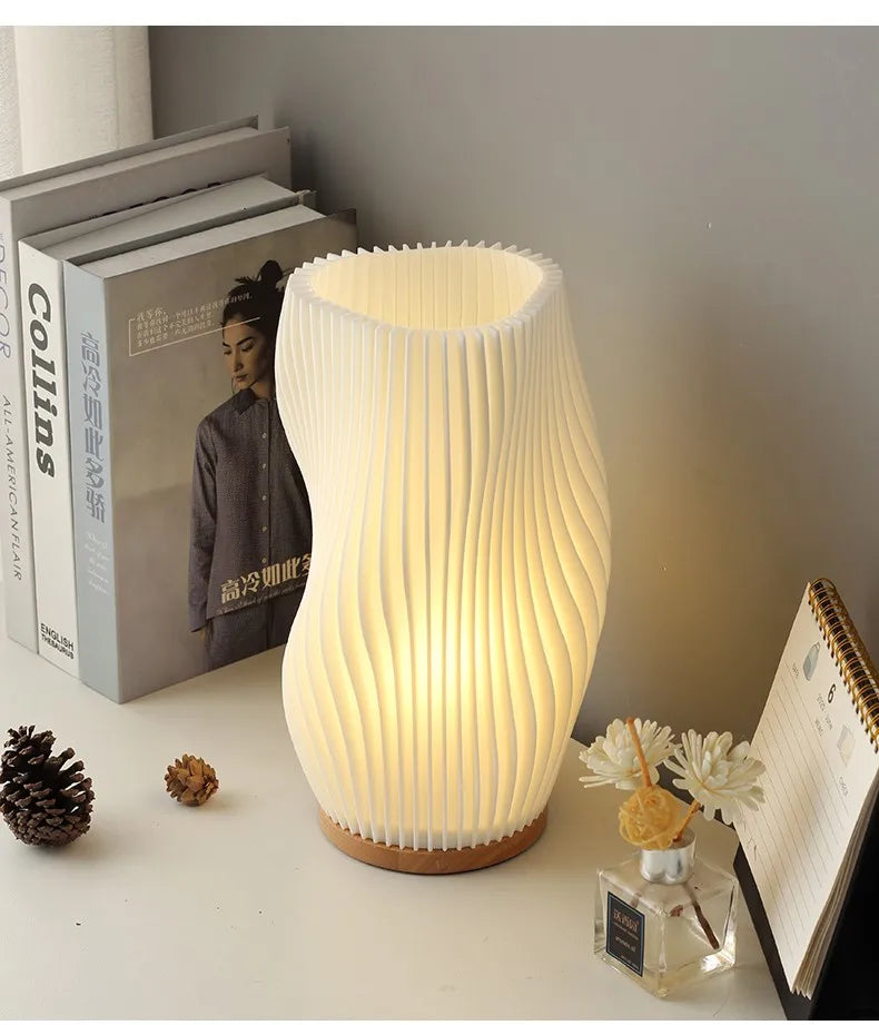 Amélie French Cream Pleated Table Lamp - Onyx Decor