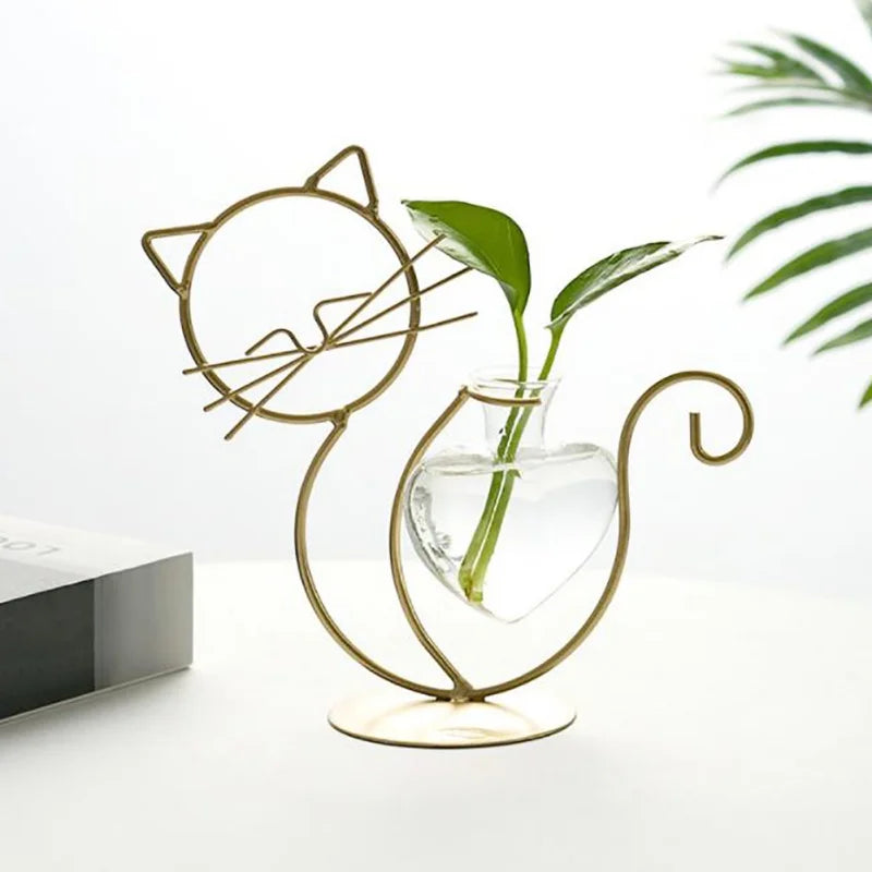 Sophia Hydroponic Glass Heart Vase - Onyx Decor