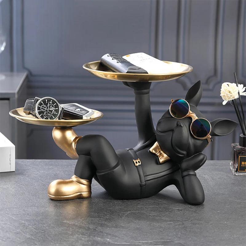 Bulldog Animal Figurines Cool Dog Statue Sculpture Living Study Room Bedroom Decor Home Interior Decoration Accessories - Onyx Decor