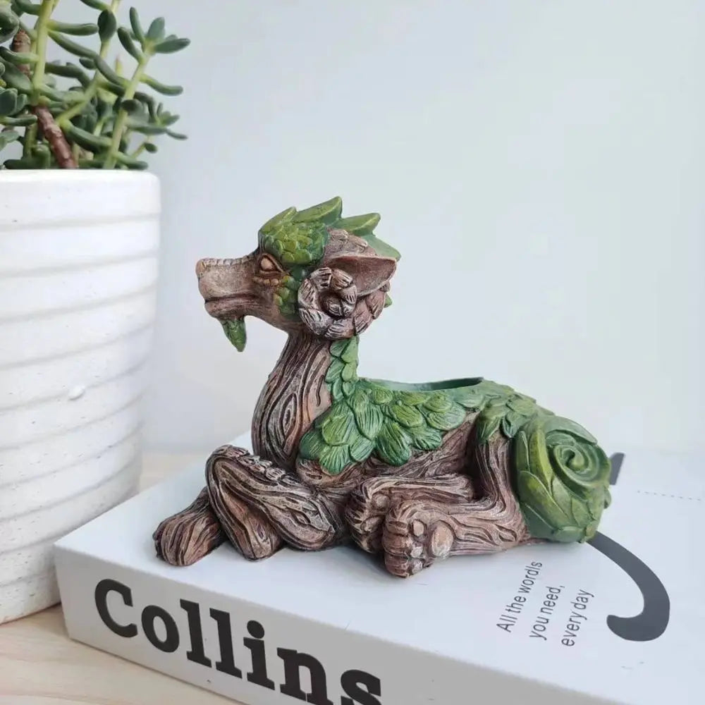 Evergreen Dragon Decorative Sculpture Planter - Onyx Decor