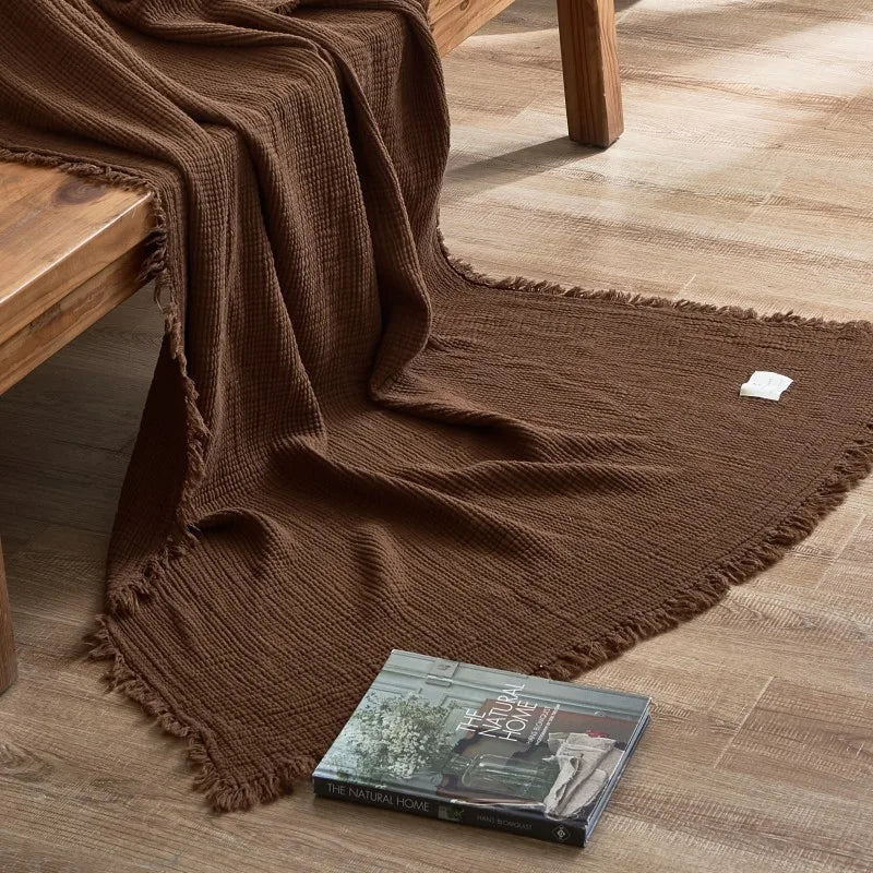 Maillard Cotton Tassel Throw Blanket - Onyx Decor