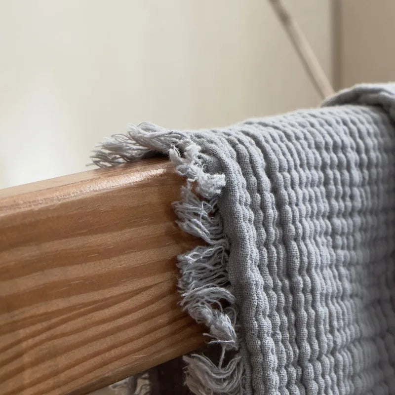 Maillard Cotton Tassel Throw Blanket - Onyx Decor