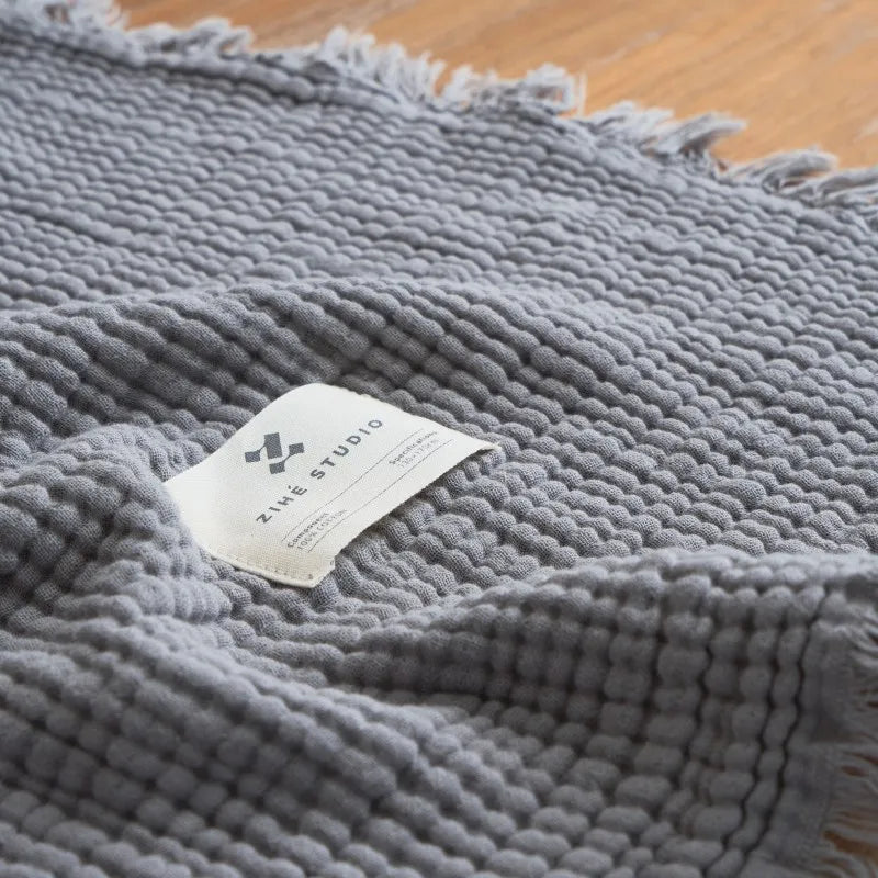 Maillard Cotton Tassel Throw Blanket - Onyx Decor