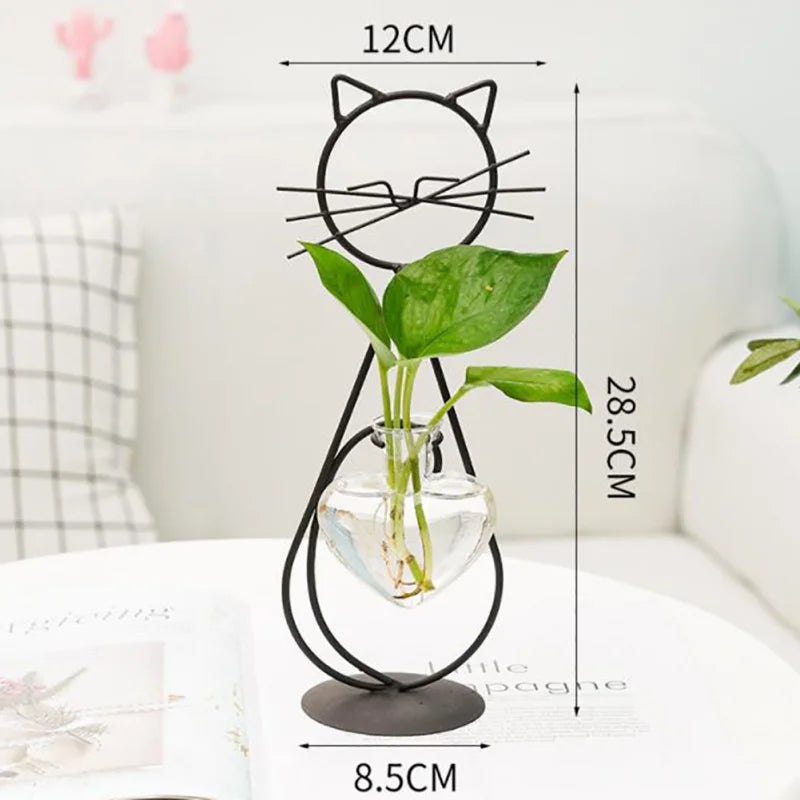 Sophia Hydroponic Glass Heart Vase - Onyx Decor