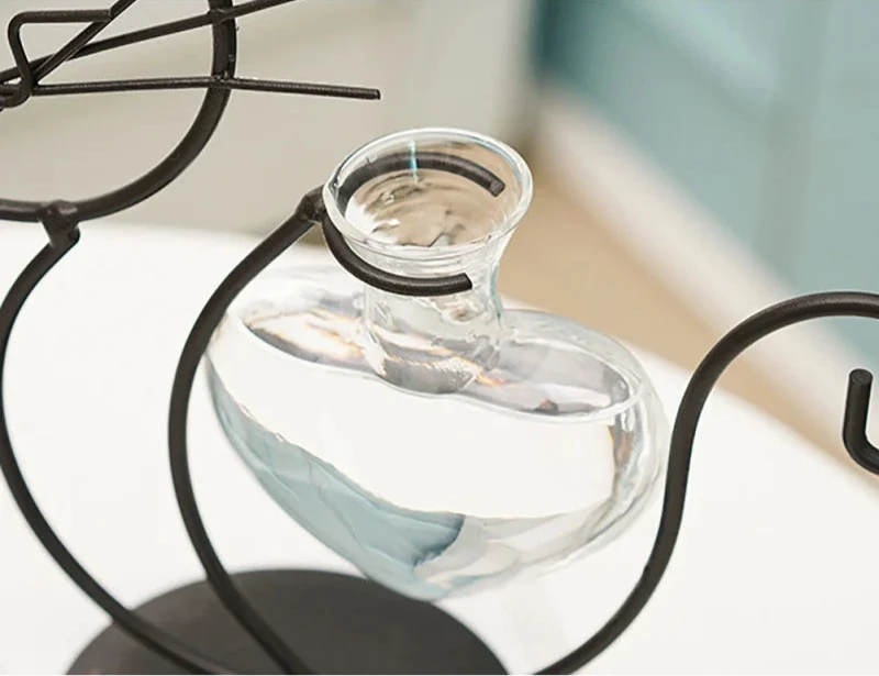 Sophia Hydroponic Glass Heart Vase - Onyx Decor
