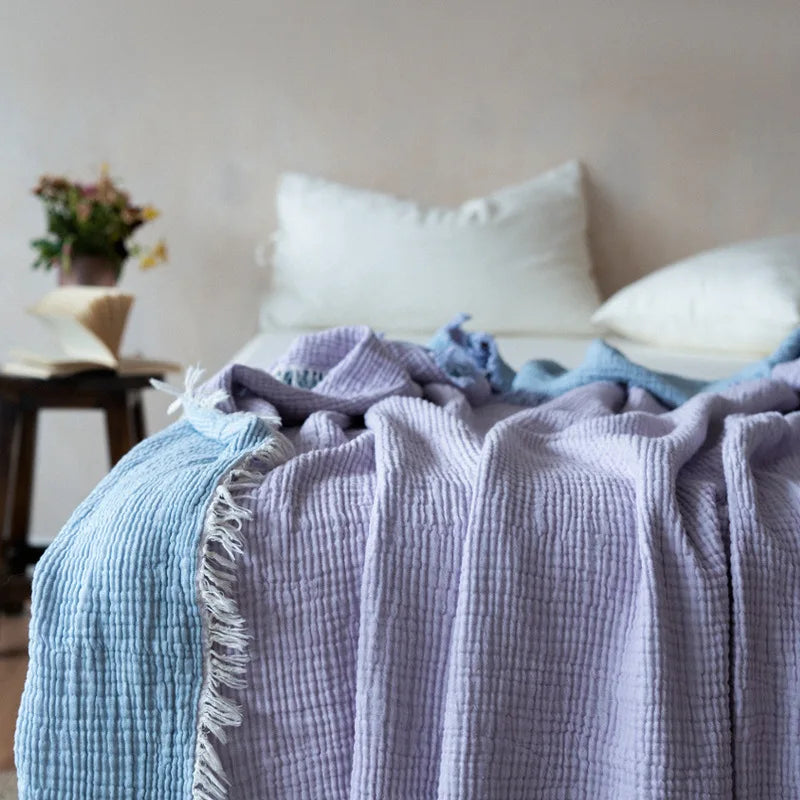 Maillard Cotton Tassel Throw Blanket - Onyx Decor