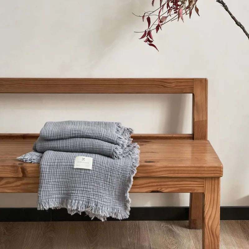Maillard Cotton Tassel Throw Blanket - Onyx Decor