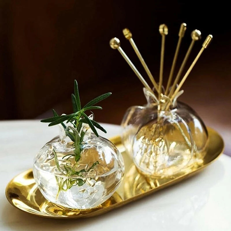 Nora Pomegranate Glass Propagation Vase - Onyx Decor