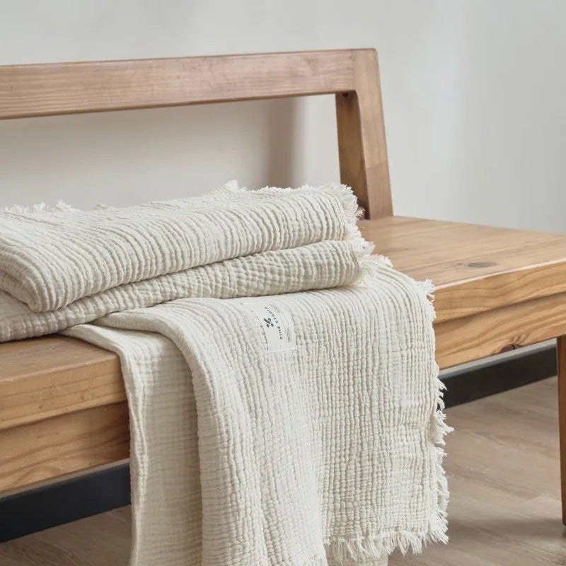 Maillard Cotton Tassel Throw Blanket - Onyx Decor