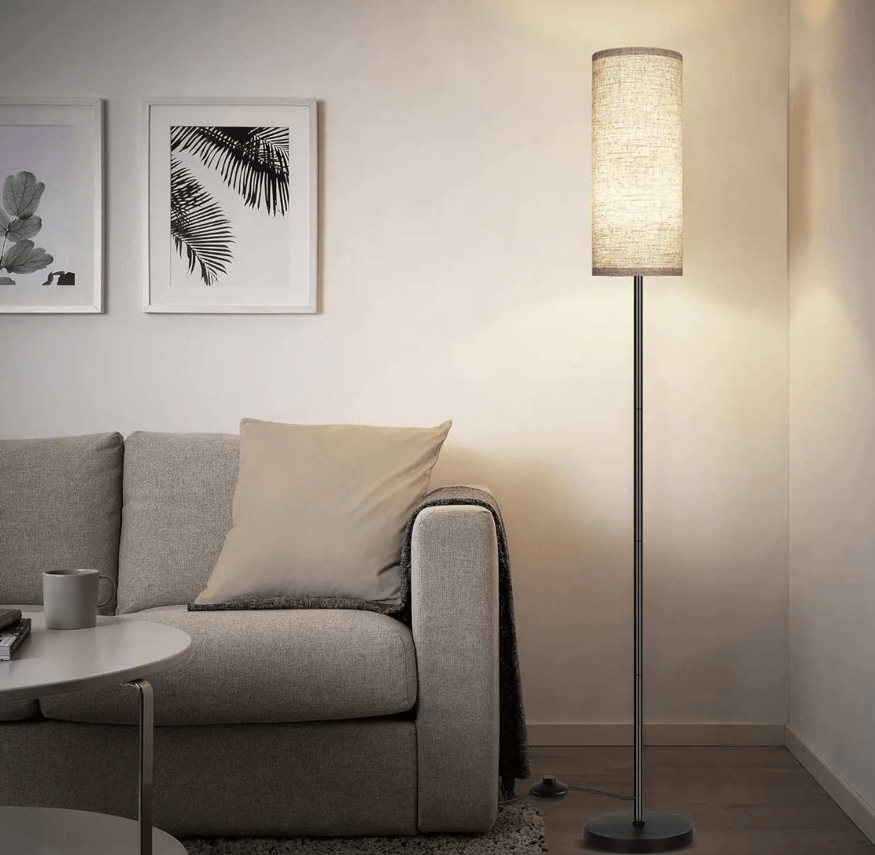 Modern Floor Lamp with Fabric Shade - Onyx Decor