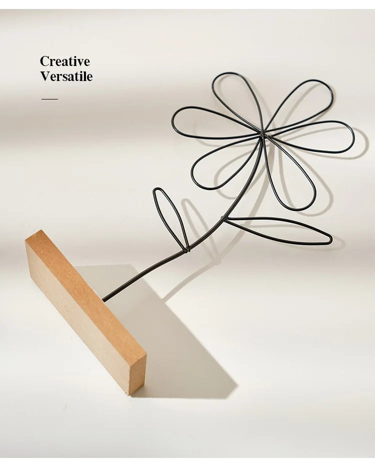 Olivia Nordic Iron Flower Decorative Sculpture - Onyx Decor