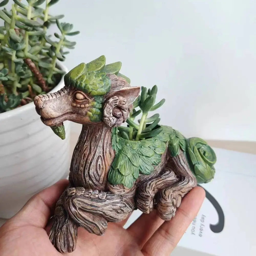 Evergreen Dragon Decorative Sculpture Planter - Onyx Decor