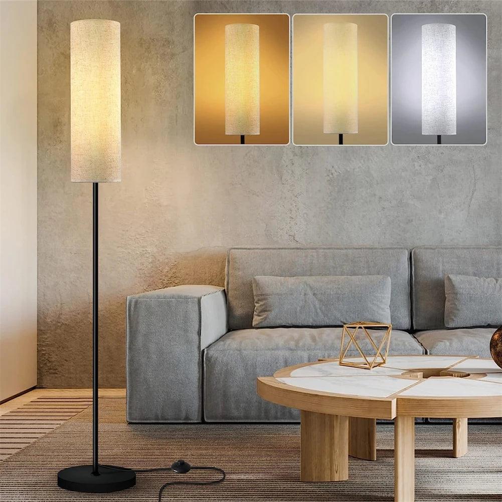 Modern Floor Lamp with Fabric Shade - Onyx Decor
