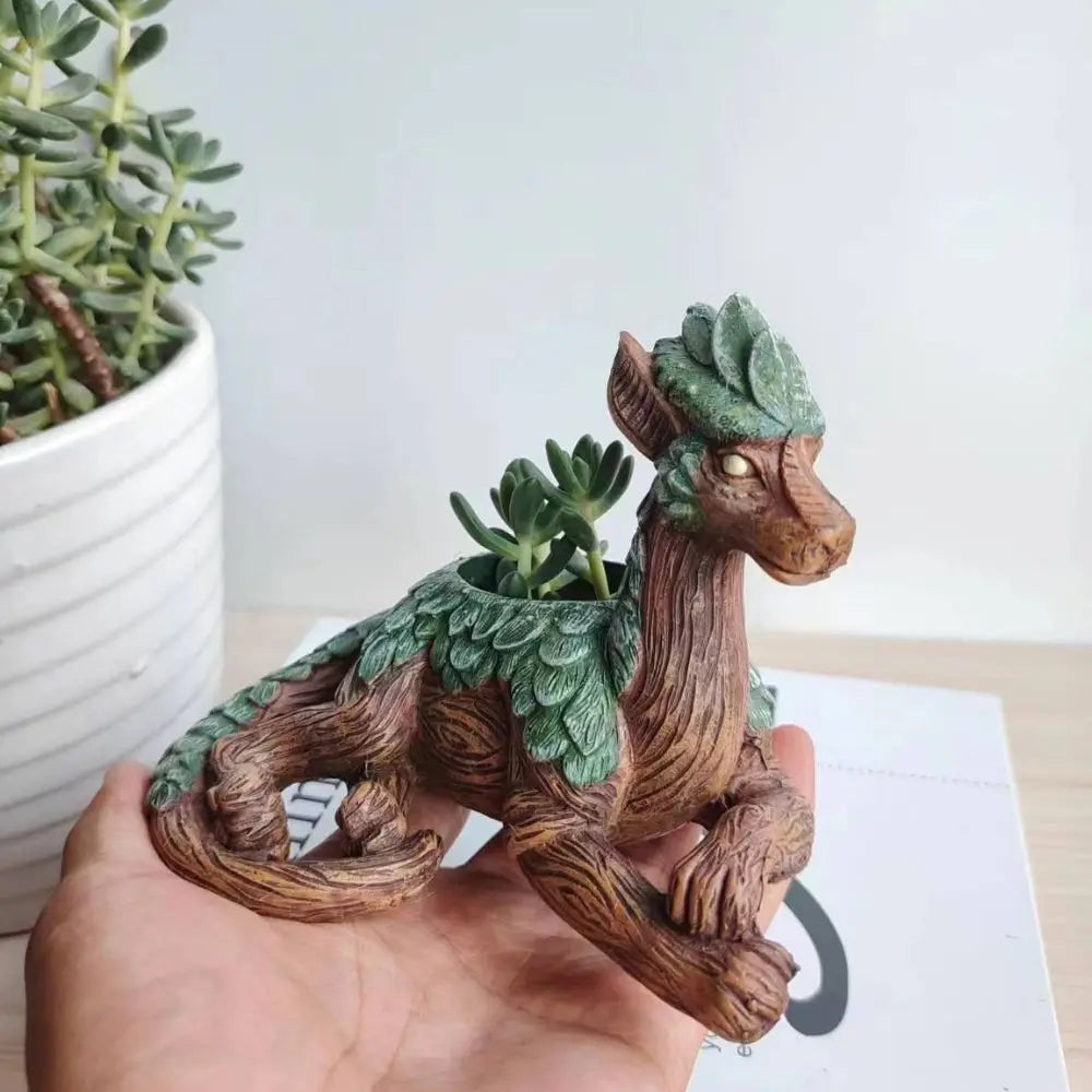 Evergreen Dragon Decorative Sculpture Planter - Onyx Decor