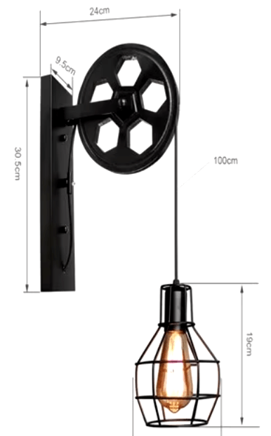 Avery - Industrial Wall Lamp - Onyx Decor