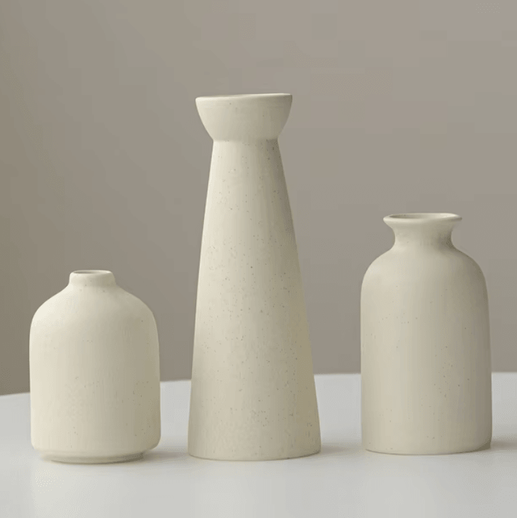 Aylin 3-Piece Minimalist Ceramic Vase Set - Onyx Decor