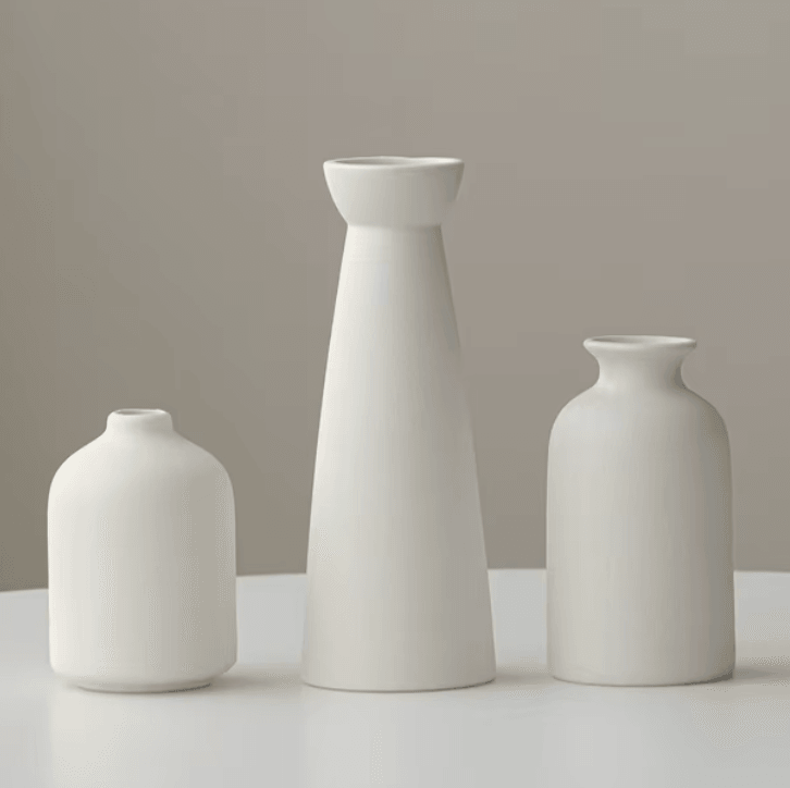 Aylin 3-Piece Minimalist Ceramic Vase Set - Onyx Decor