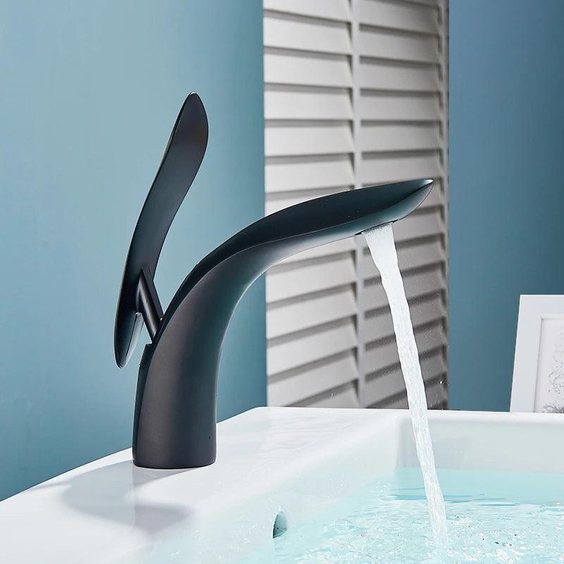 Callahan - Modern Brass Crane Faucet - Onyx Decor