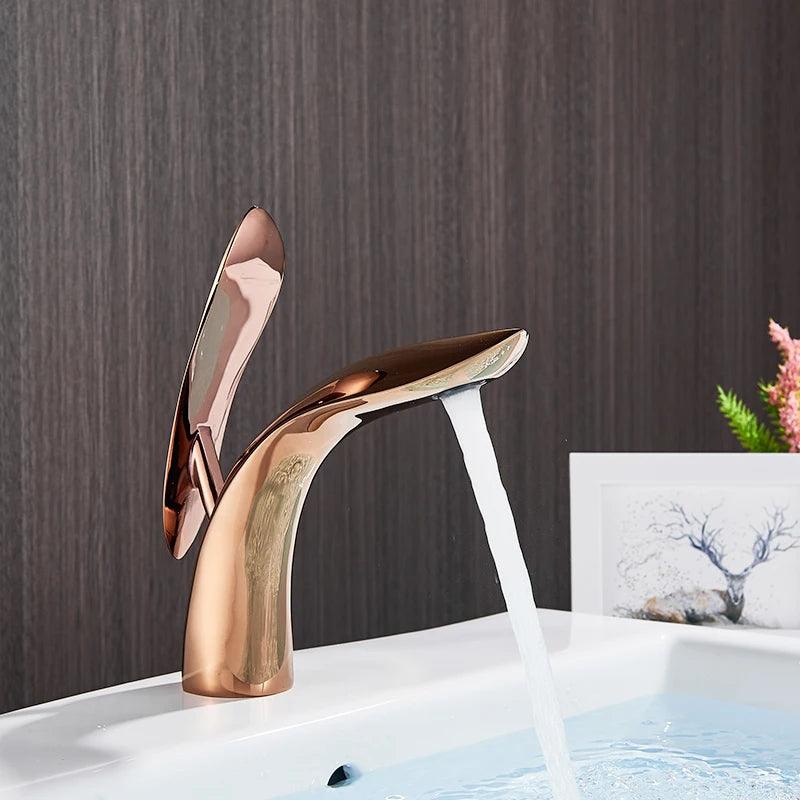 Callahan - Modern Brass Crane Faucet - Onyx Decor