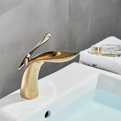 Callahan - Modern Brass Crane Faucet - Onyx Decor