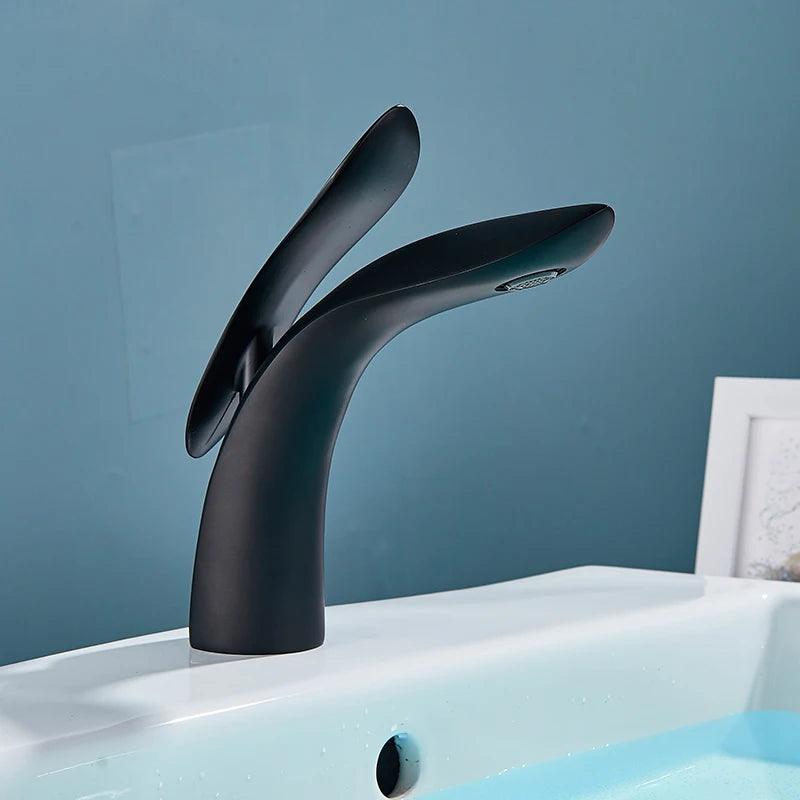 Callahan - Modern Brass Crane Faucet - Onyx Decor