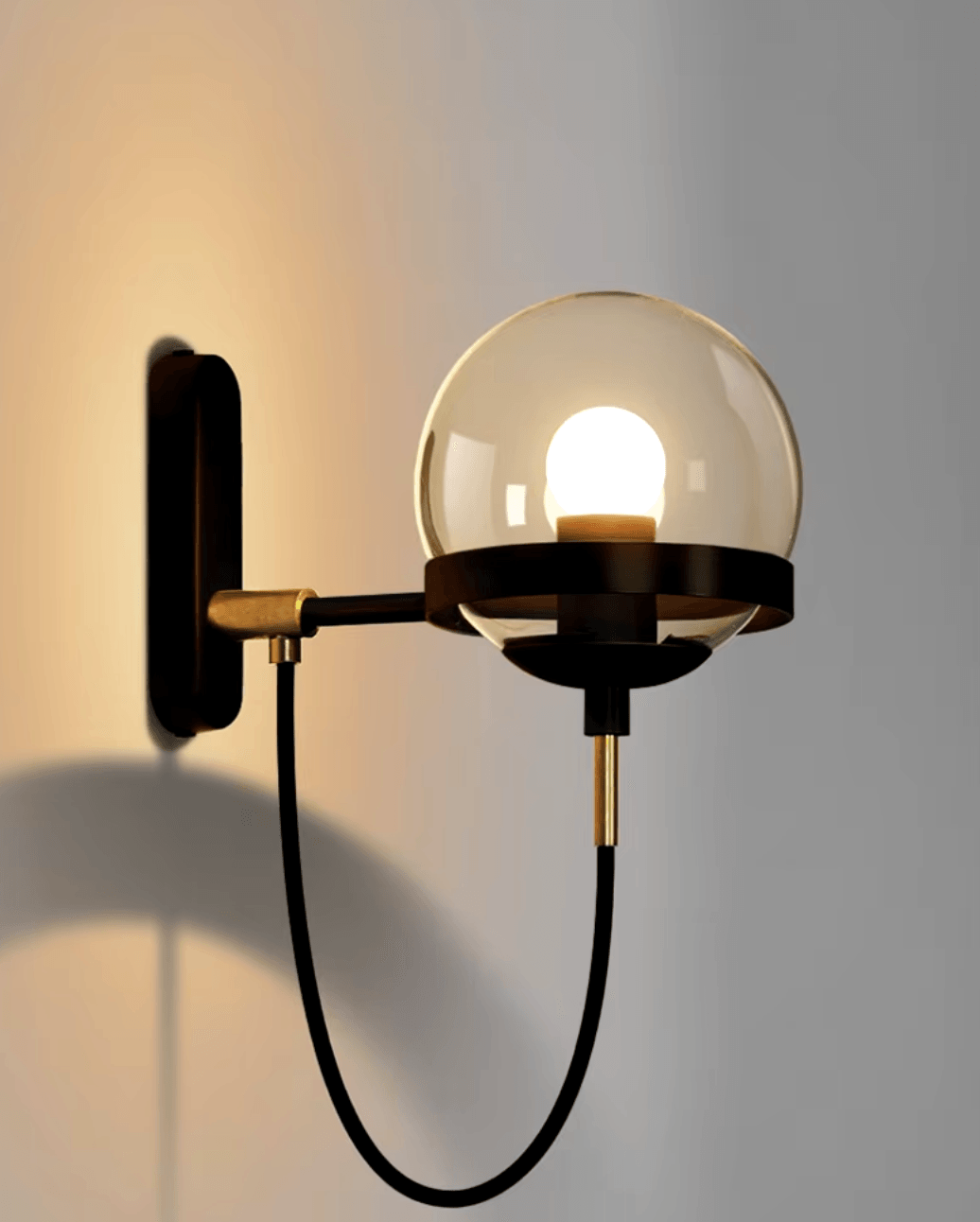 Ellis - Glass Globe Wall Sconce - Onyx Decor