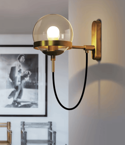 Ellis - Glass Globe Wall Sconce - Onyx Decor