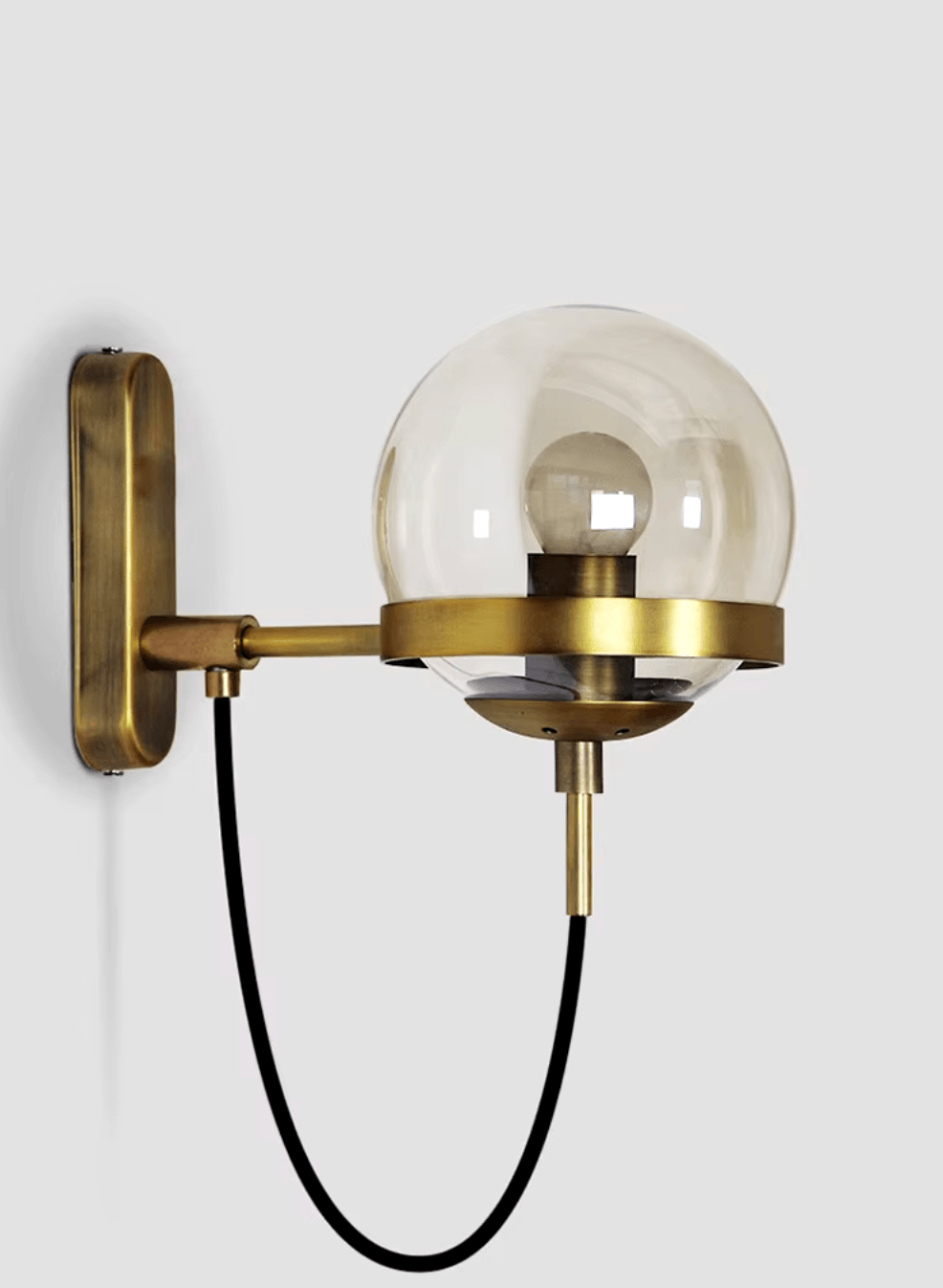 Ellis - Glass Globe Wall Sconce - Onyx Decor