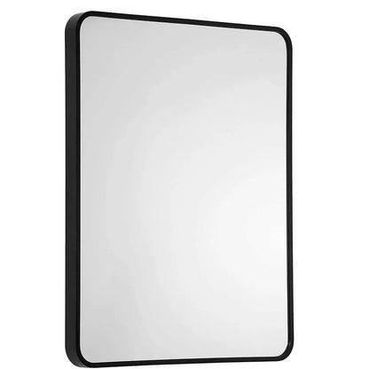 Modern Rounded Rectangle Wall Mirror, Metal Frame - Onyx Decor