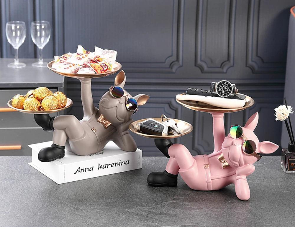 Bulldog Animal Figurines Cool Dog Statue Sculpture Living Study Room Bedroom Decor Home Interior Decoration Accessories - Onyx Decor