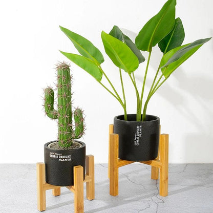 Ava Wood Plant Stand - Onyx Decor