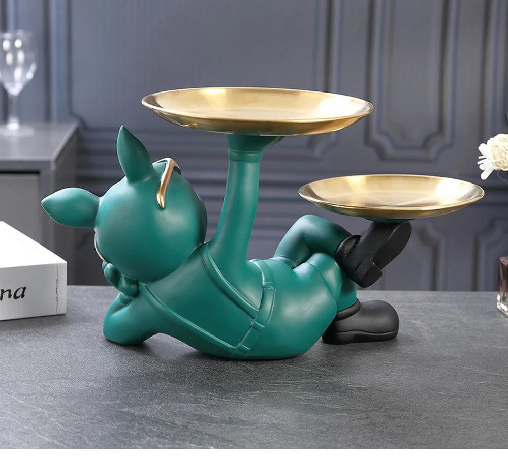 Bulldog Animal Figurines Cool Dog Statue Sculpture Living Study Room Bedroom Decor Home Interior Decoration Accessories - Onyx Decor