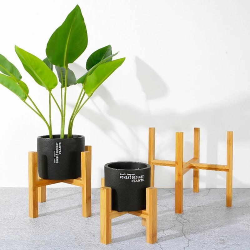 Ava Wood Plant Stand - Onyx Decor