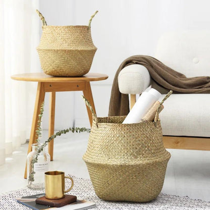 Coveview Woven Basket Planter - Onyx Decor