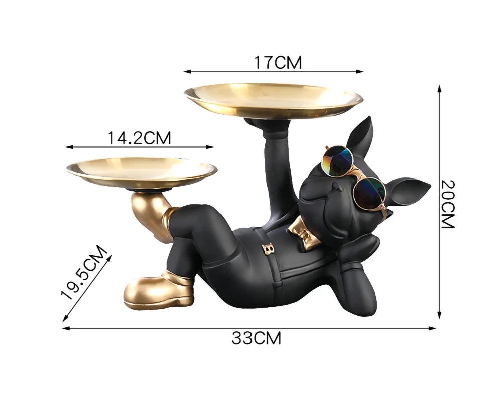 Bulldog Animal Figurines Cool Dog Statue Sculpture Living Study Room Bedroom Decor Home Interior Decoration Accessories - Onyx Decor