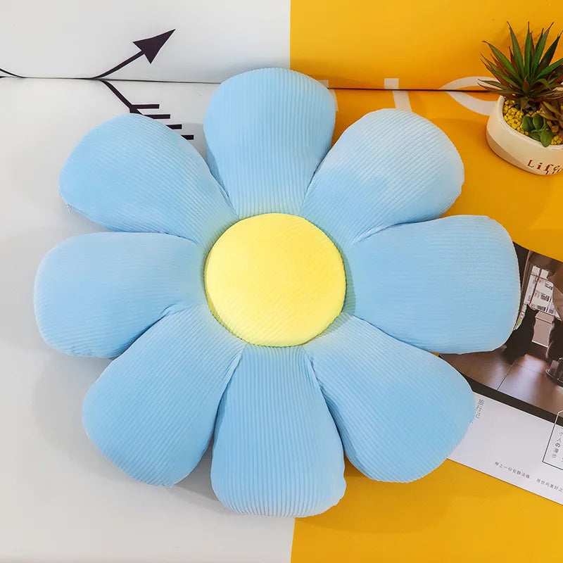 Daisy Flower Plush Throw Pillow - Onyx Decor